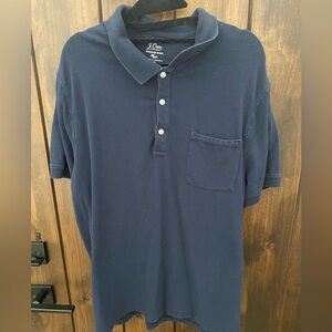 J. Crew Navy Stretch Pique Polo (XL)